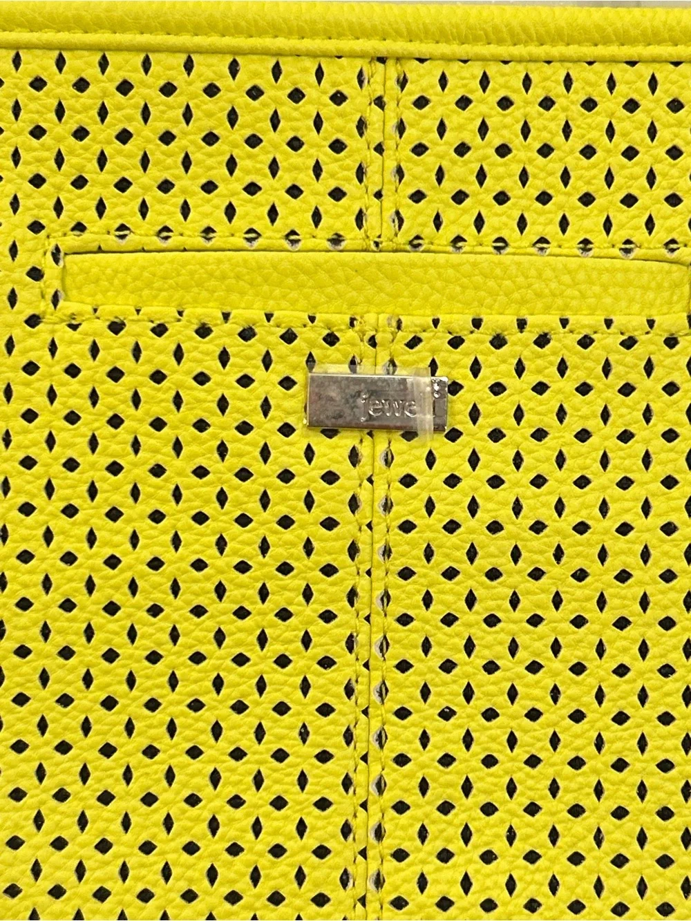 Thirty-One Style Setter Large Neon Yellow Perforated Tote Shoulder Bag
